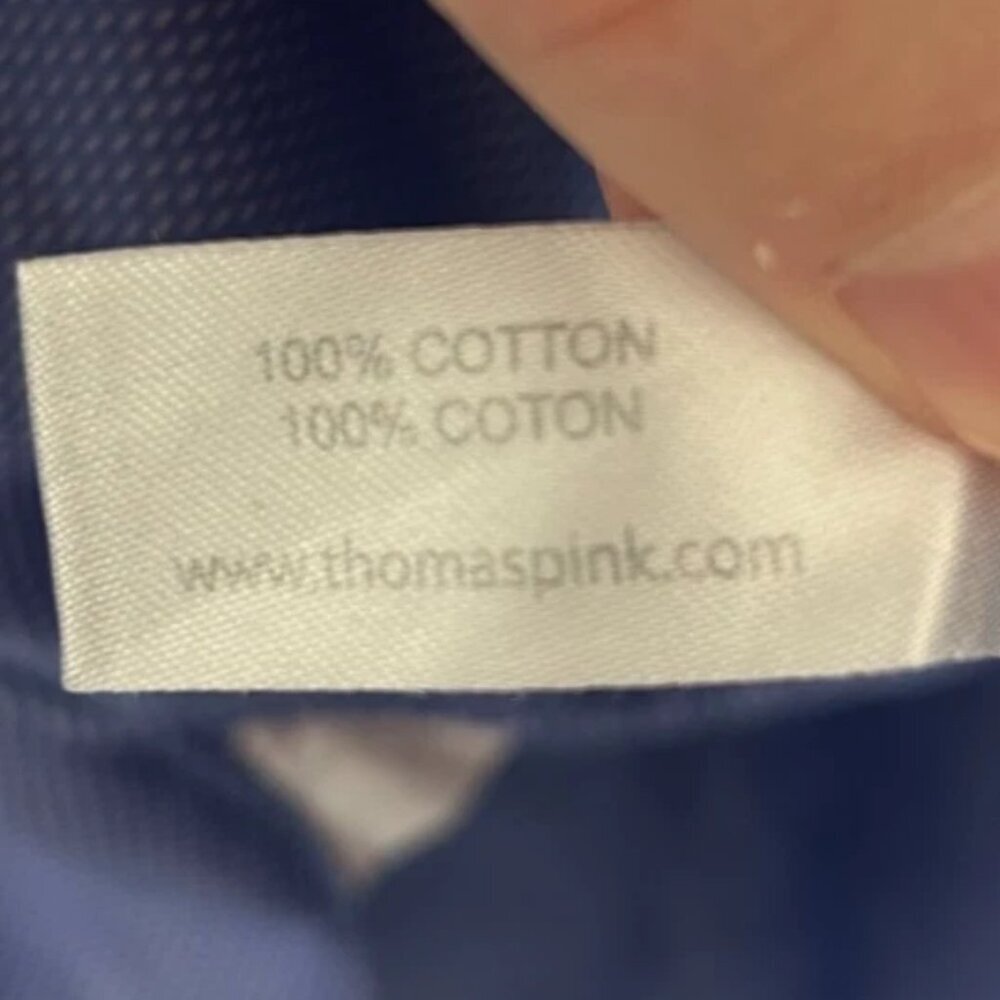 Thomas Pink Prestige Men’s Blue Micro-Pattern Dress Shirt Cotton 15.5 34 - Picture 6 of 10